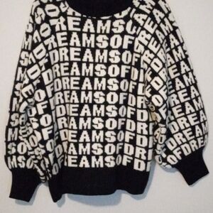 H&M Black and White Dream Graphic Sweater